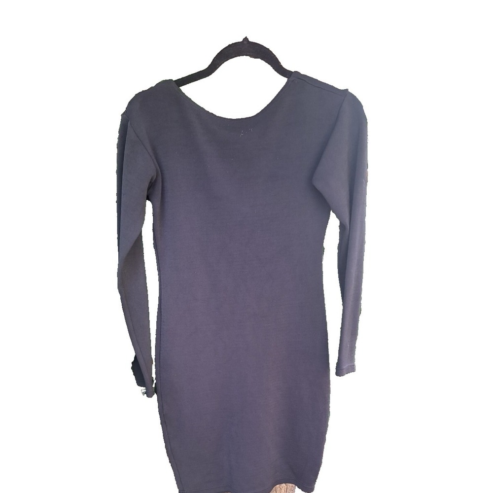 Liza Bruce Dress Size Medium 1990's Y2K Vintage Black Bodycon Low Scoop Back